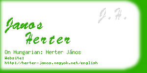 janos herter business card